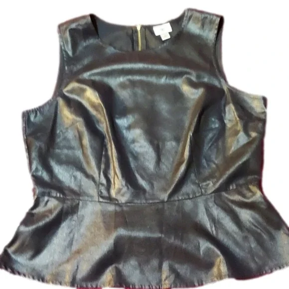 Worthington Black Peplum Blouse Size L - Picture 1 of 5